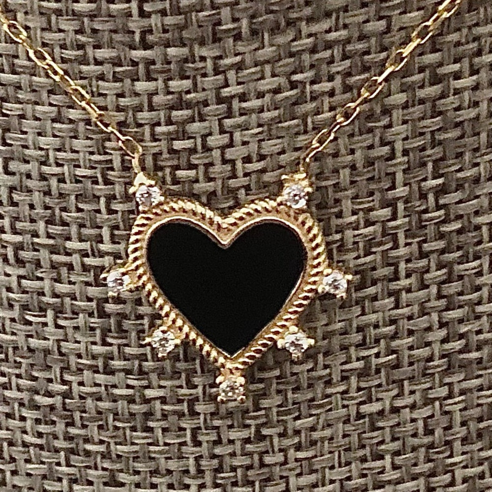 Black Enamel Heart